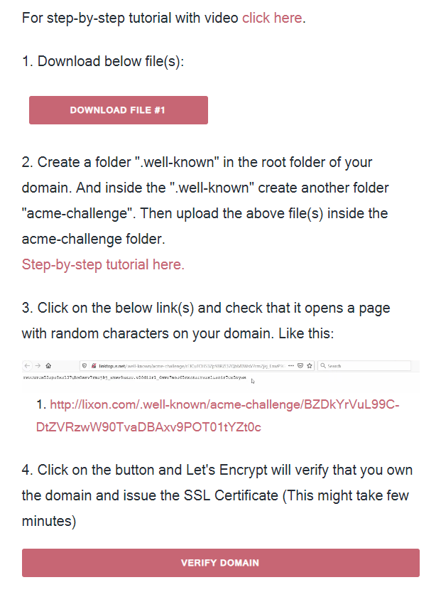 domain verification for ssl certificate generation